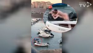 VIDEO Dva muškarca općila na madracu usred dubrovačke gradske luke!