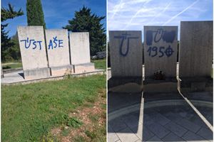 Vandali u Istri išarali spomenik palim borcima ustaškim simbolima