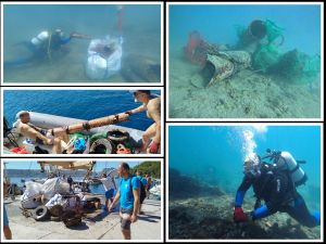 FOTO Velike količine otpada ronioci izvukli iz podmorja Tihog kanala kod Kraljevice, te lučice Črišnjeva i Dumboka