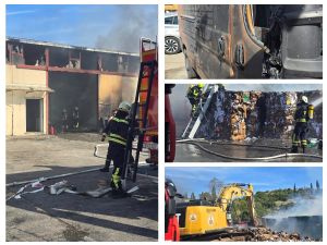 VIDEO U požaru izgorio pogon za preradu papira Čistoće u Župi Dubrovačkoj