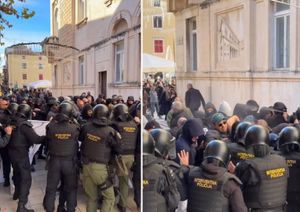 VIDEO Golobradi maskirani antiprosvjednici u Zadru: “Mi smo krvarili za ovu zemlju” - Interventna policija ih rastjerala suzavcem