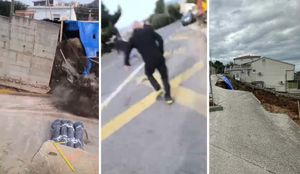 VIDEO: Na autobusnu stanicu u Podgori uslijed radova pao potporni zid i urušila se cesta: "Potkopali su je, pogledajte ovo!"