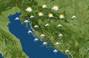 U četvrtak kiša, osobito na južnom dijelu Jadrana