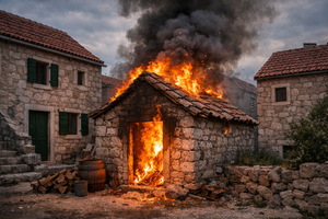 POŽAR NA HVARU Poginula jedna osoba, vatra izbila u dimnoj kuhinji