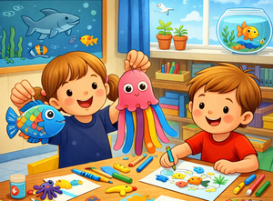 MORSKI SVIJET Djeca će izrađivati ribice i hobotnice te crtati motive iz morskih dubina