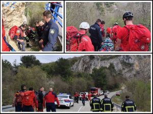 SPAŠAVAO IH HGSS Stranci neovlašteno sjeli na zip line i zviznuli u stijenu