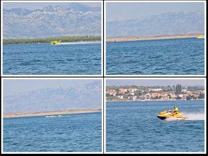 IDIOTIZAM Ovako usred požara koji hara zadarskom okolicom ovaj tip jet skijem kanaderima ne dopušta gasiti!