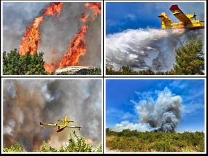 FOTO Požar na zadarskom Bokanjcu uskoro pod potpunim nadzorom, pogledajte spektakularne fotografije gašenja!