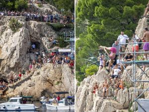 MAKARSKA DOMAĆIN EKSTREMNOG SPEKTAKLA: Litice poluotoka Sv. Petar u znaku skokova u more