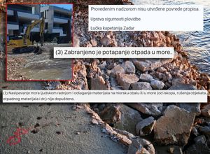 "BARBARI! SRAM IH BILO!" Bagerima sipaju otpad u more, a reakcija inspektorice suprotna s dva zakona, razbjesnila Sukošan: "Kako je ovo moguće?"