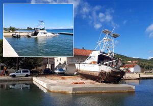 U Mrljanama na Pašmanu izvučena olupina iz uvale luke