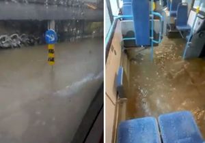 POTOP U RIJECI Bujica izbijala šahtove, voda ulazi i u autobuse