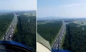 VIDEO Pogledajte gužvu na autocesti, snimljenu iz policijskog helikoptera