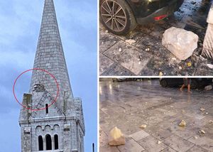 VELIKO NEVRIJEME NA BRAČU Grom oštetio zvonik crkve u Selcima