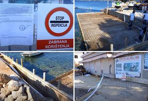 VIDEO Nakon odlaska Lučke kapetanije, pokidane trake o zabrani radova i opet radnici na pomorskom dobru