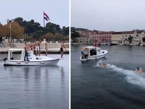 Mladi Bračani Božić u Supetru obilježili kupanjem