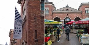 Na povijesnu zgradu riječke ribarnice postavljene zastave s motivom hobotnice