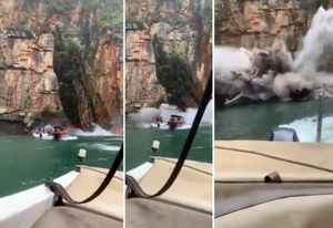 VIDEO: STRAVIČNA NESREĆA Pet ljudi poginulo prilikom pada ogromne stijene na čamce s turistima