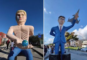 KRNJEVAL U KAŠTEL KAMBELOVCU Za sve nedaće spaljen krnjo – Čovjek Robot