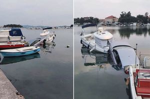 Pijani Zadranin s Audijem sletio u more i “parkirao” na dva broda