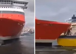 VIDEO Greškom kapetana sudarili se trajekt i tanker