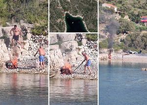 FOTO Uhvaćen kako pali smeće na samoj plaži: “Zapalio šest vreća plastike, a što nije izgorjelo, baca u more!”