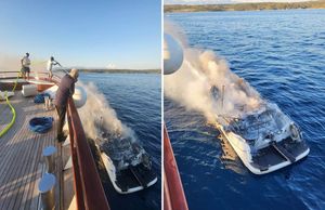 Potonuo opožareni gliser u Splitskim vratima