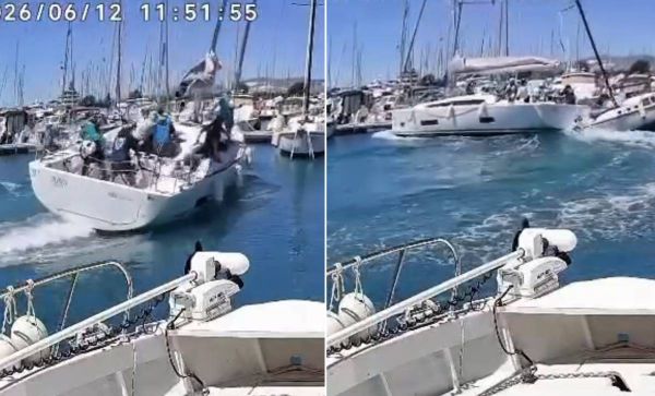 VIDEO: KRŠ I LOM U KAŠTELIMA Skupocjenom jedrilicom se zabili u drugo plovilo pa se skršili u rivu, sve snimile kamere!