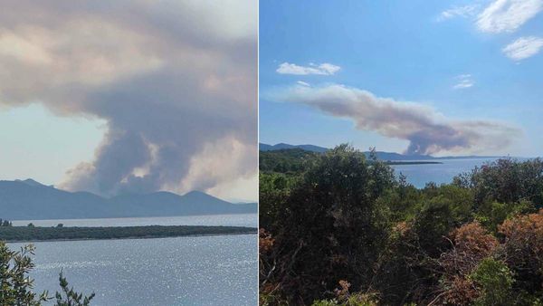 POŽARI NA KORČULI Munje zapalile otok, u tijeku velika borba, dignuti i kanaderi! Cesta potpuno zatvorena