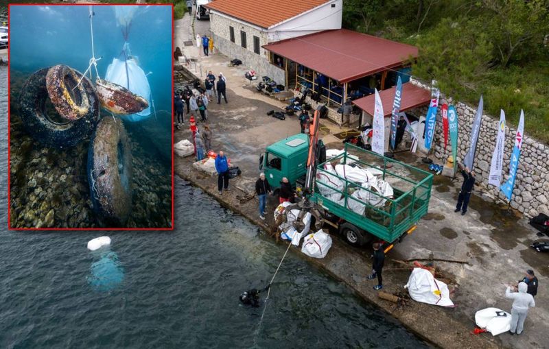 S dna mora ispred Kraljevice 90 ronilaca izvuklo 2 tone smeća: Među gumama i plastikom ronioci pronašli i WC školjku!