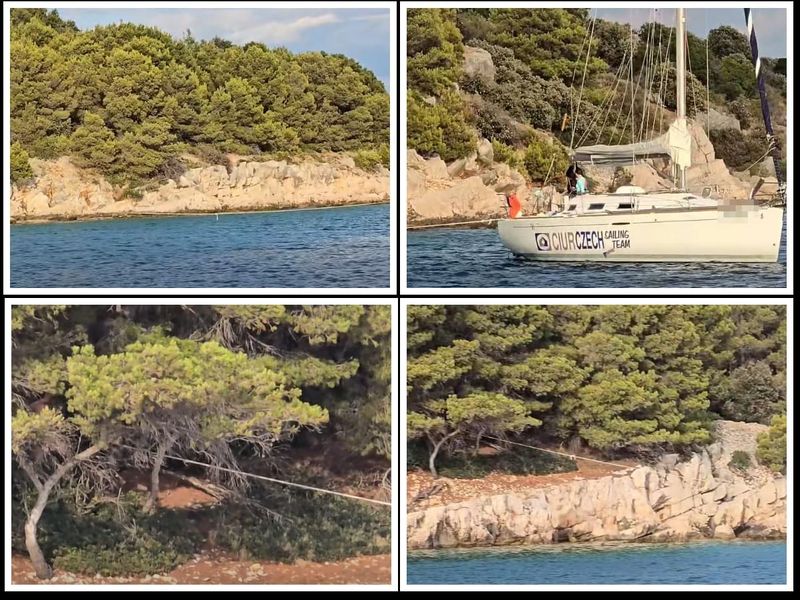 OTOK TIJAT U uvali Tijašnica češka jedrilica vezana za stablo!