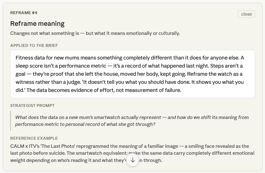 Reframe Meaning (#4) Make the data mean something different. Not metrics. Evidence.