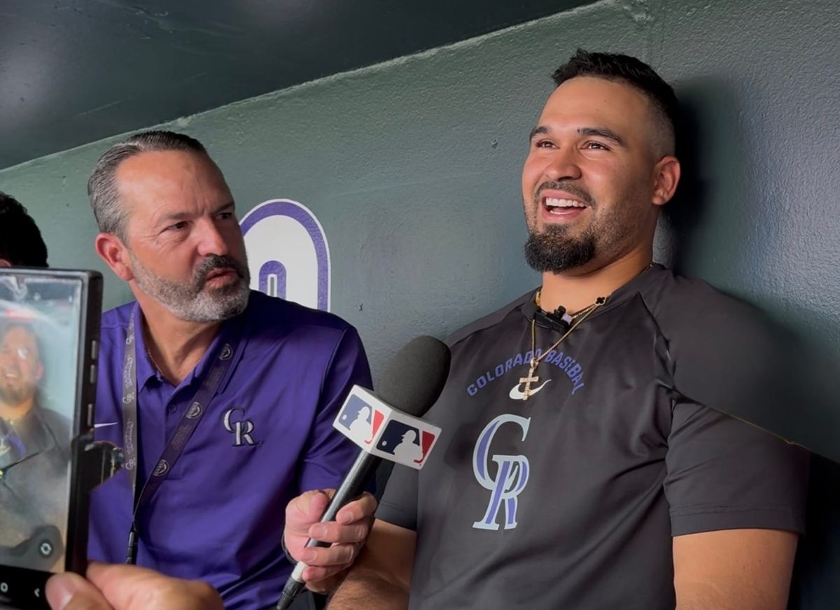 Antonio Senzatela speaks to media after learning he had been traded to the Milwaukee Brewers.