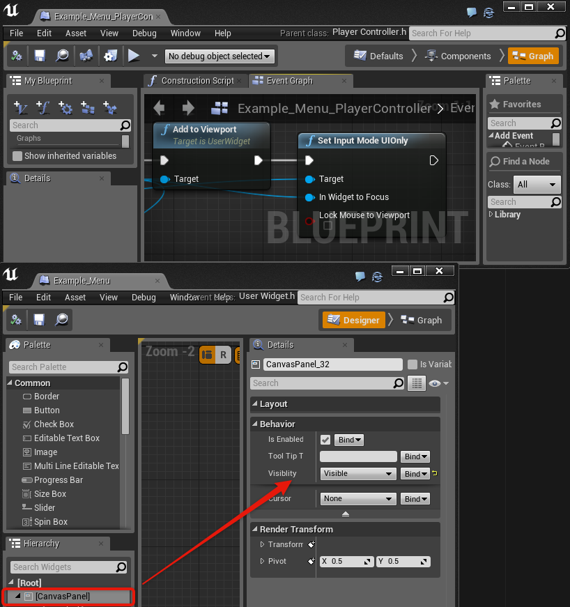 Canvas Panel Visibility