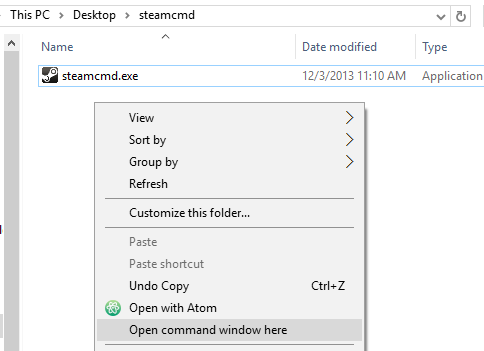 Steam Cmd Prompt Folder