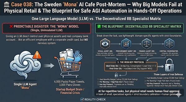 Case 038 | The Sweden "Mona" AI Cafe Post-Mortem — Why Big Models Fail at Physical Retail? And the Blueprint for Safe AGI Automation in Hands-Off Operations