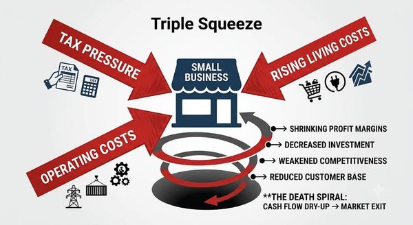 Case 46 | Australian Survival Economics | The Small Business Trap — When Three Layers of Pressure Hit at Once