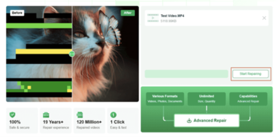 Clica em iniciar reparo