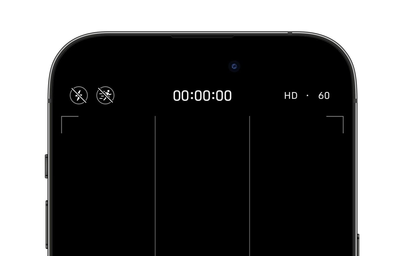 Recorte da parte superior do ecrã do iPhone com o ícone do Modo Ação visível no canto superior esquerdo.