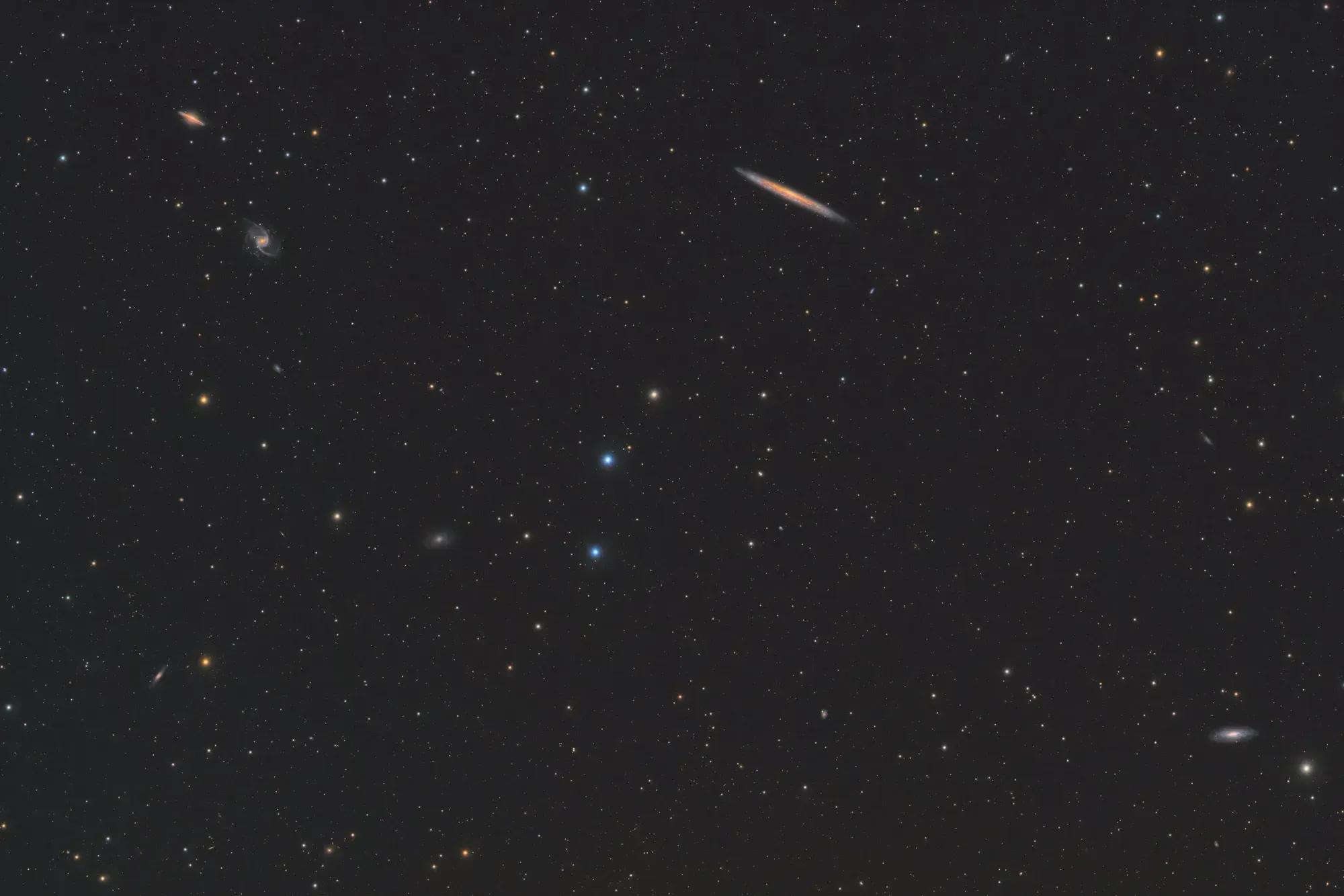 NGC 5907 with local galaxy group