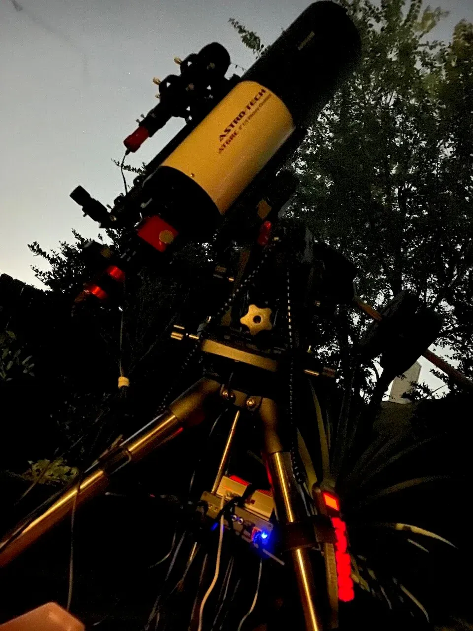  I took this image around 10pm, about an hour after twilight. Look at that sky! That’s light pollution! It looks like daylight. This is what I have to deal with when imaging. 