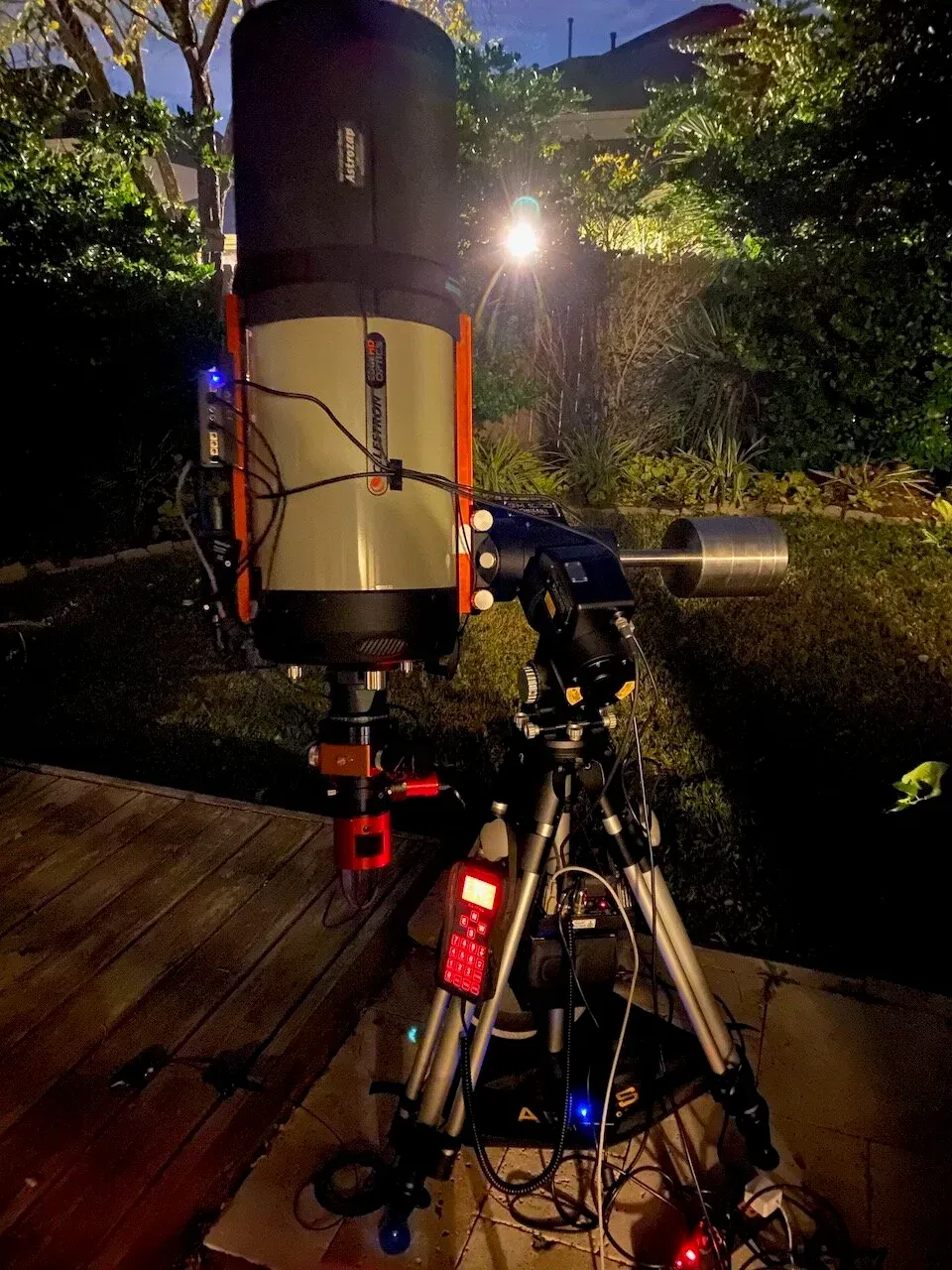  Unfortunately my back yard neighbor installed a small ‘sun’ as their back porch light. 