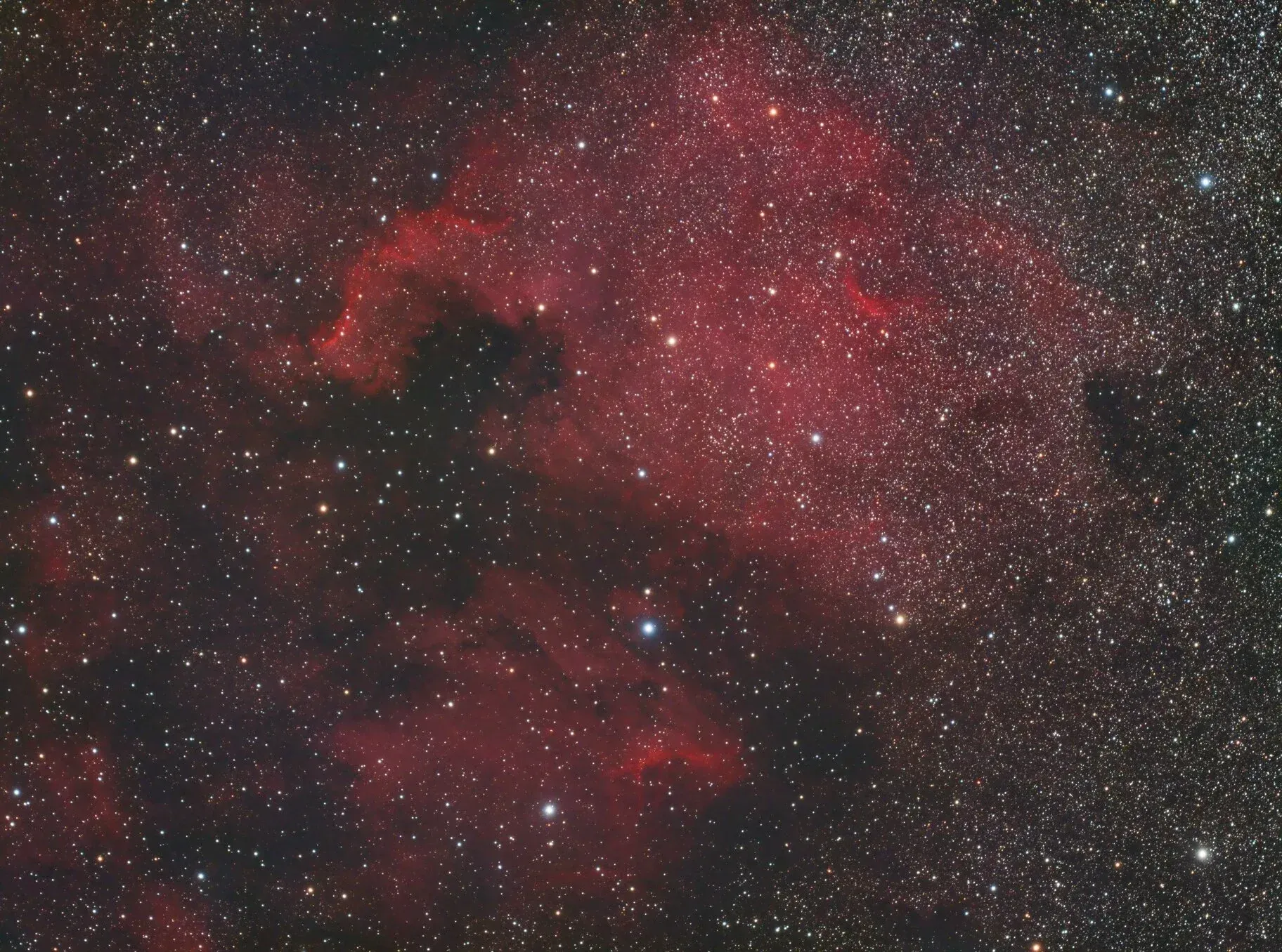  The LRGB (Luminance, Red, Green Blue) color pallet. The “natural” color of the North American Nebula 