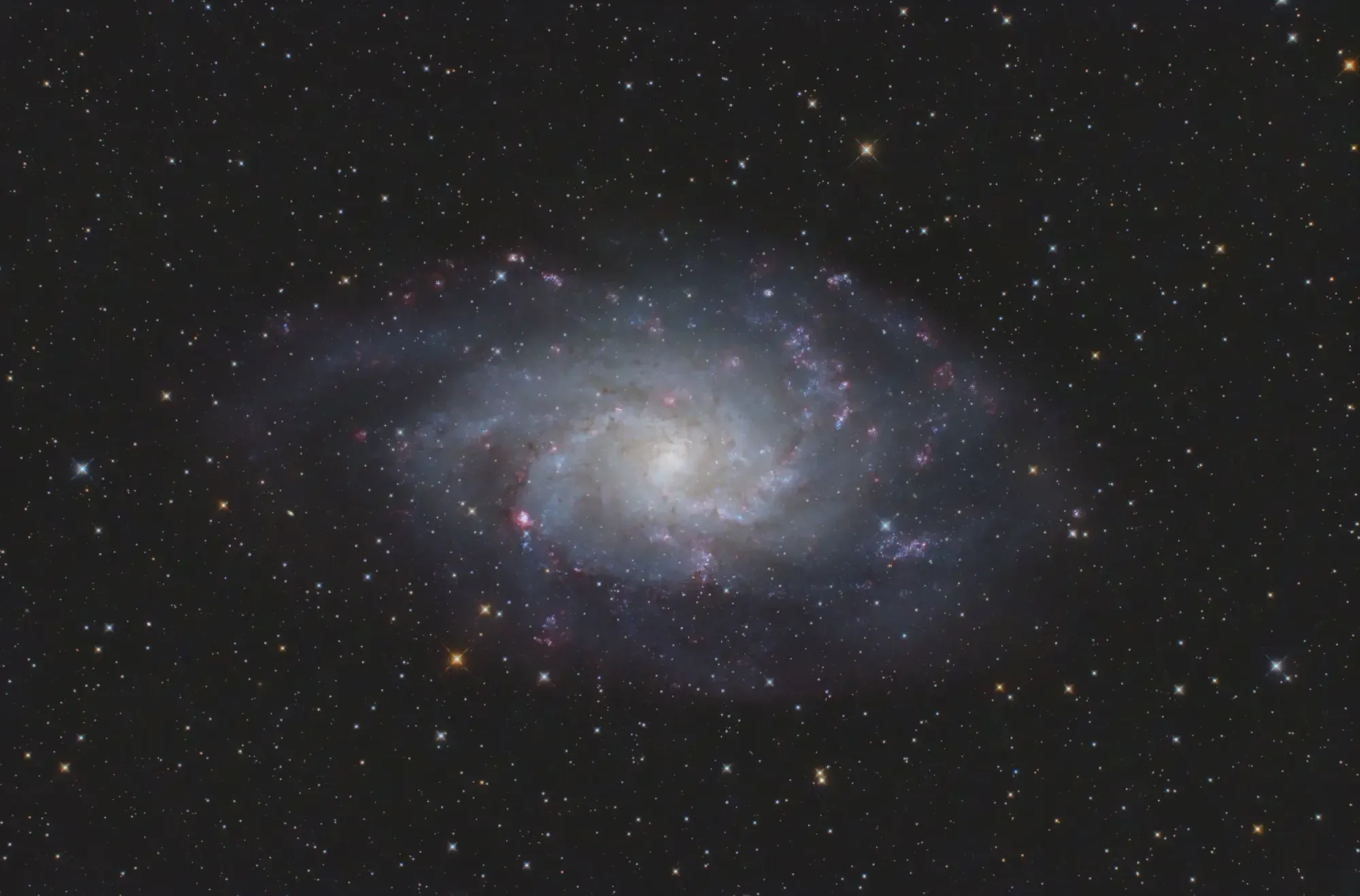  M33, 85 300s frames with the ASI2600MC-Pro camera. 