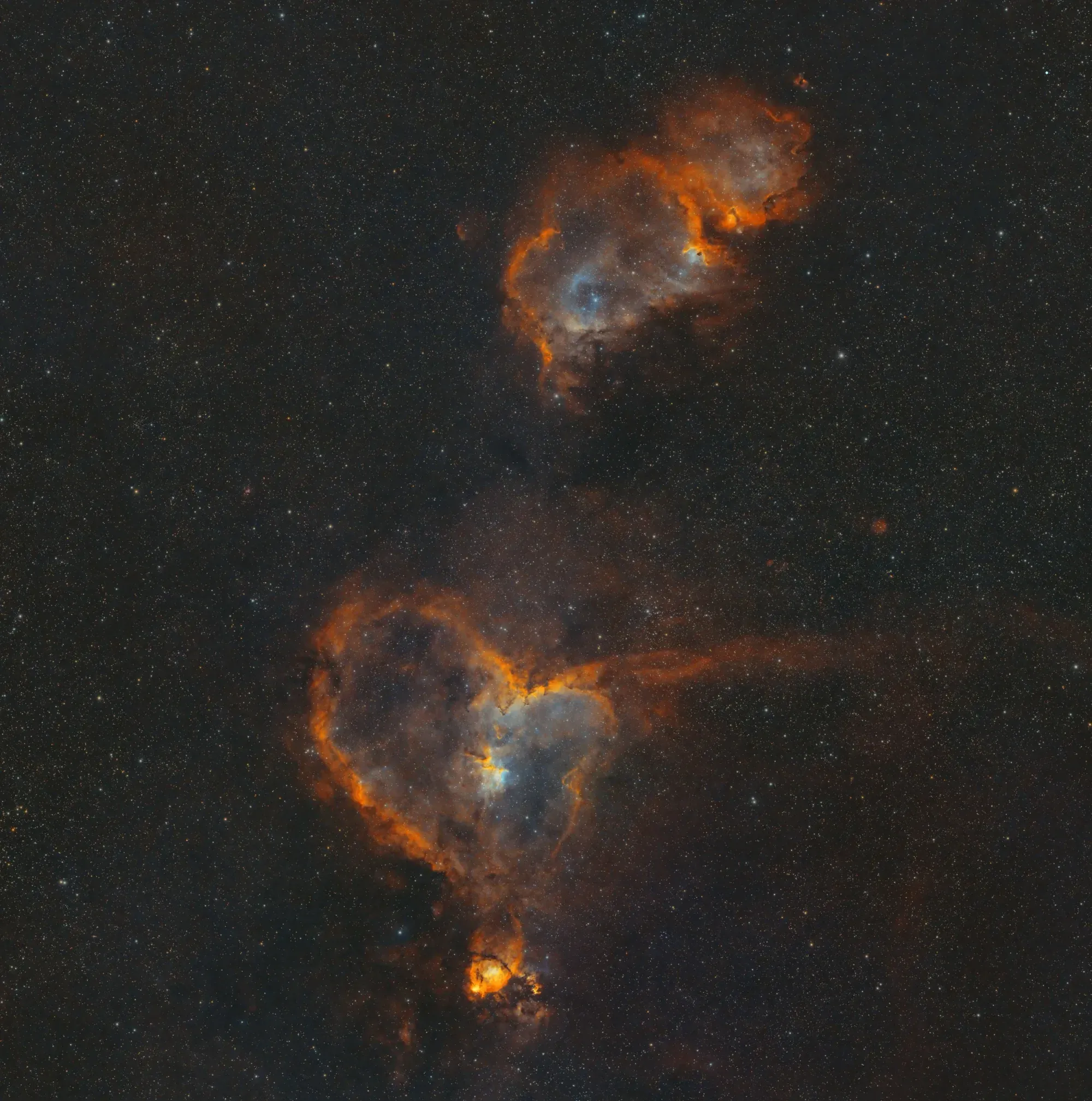  My first mosaic ever created. Six panels covering the Heart and Soul nebulas. 