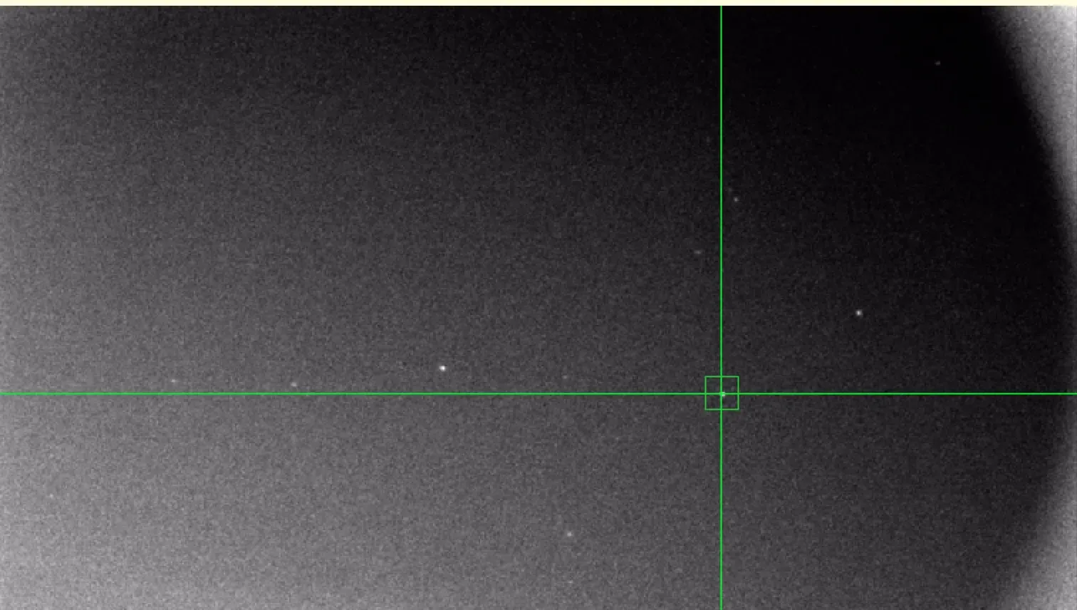  This was the view through the OAG of the star field shown in the image at the top of the post. It can be quite challenging to find a star to guide on when imaging galaxies that don’t have a cluster of stars like M38 above. 