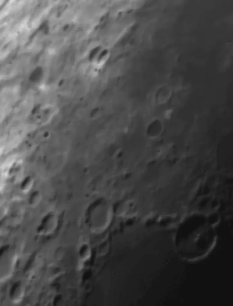 Lunar craters straight from the stack, before sharpening