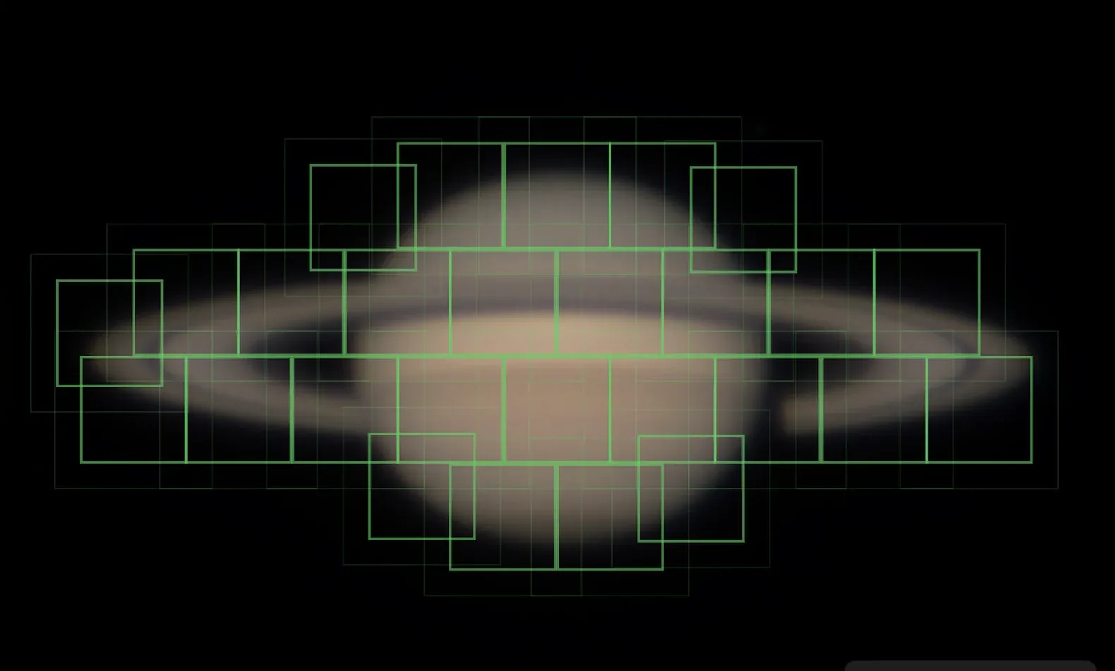 Strata's alignment points over Saturn