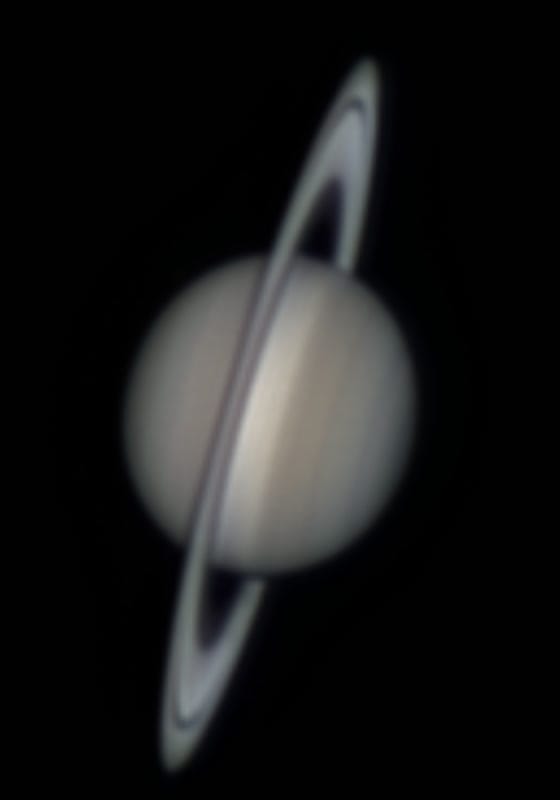 Saturn, step 3: Alignment and balance. Channel Alignment's Auto Detect shifts red and blue by a fifth of a pixel or less, then Auto Balance with Neutralize Background removes the green cast and keeps the sky neutral.