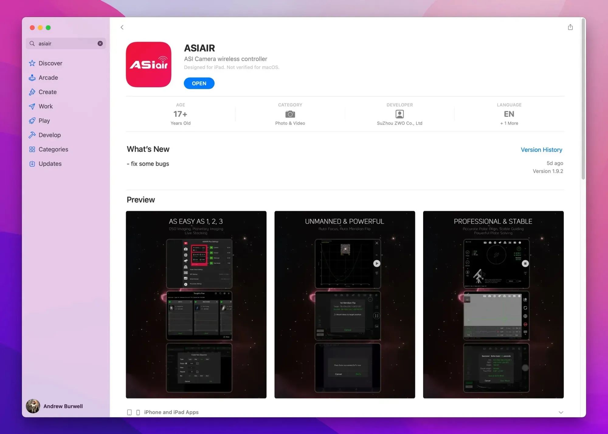 ZWO's ASIAir comes to the Mac